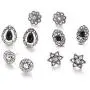 Haloty 5 Pairs Bohemian Black Crystal Earrings Set Saprkling Teardrop Flower Fashion Rhinestone Ear Jewelry for Women and Girls Haloty 5 Pairs Bohemian Black Crystal Earrings Set Saprkling Teardrop Flower Fashion Rhinestone Ear Jewelry for Women and Girls