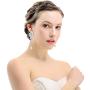 mecresh Bridal Wedding Teardrop Marquise Crystal Cluster Chandelier Dangle Earrings for Women Valentines Day Gift