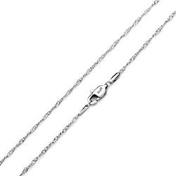 AmyRT Jewelry 2mm Titanium Steel Silver Singapore Chain Necklaces for Women 16 to 30 Inches