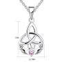 JO WISDOM 925 Sterling Silver Irish Celtic Heart Claddagh Pendant Necklace with Birthstones
