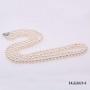 JYX Pearl Double Strand Necklace Classic 8-9mm White Freshwater Pearl Long Strand Necklace Opera Length 32''