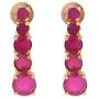 Ratnavali jewels CZ Gold Plated Designer Jewellery Set Single Line Red Green with Chain & Earring for Women
