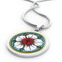 Ruby Peach Luther Rose Pendant Necklace Jewelry