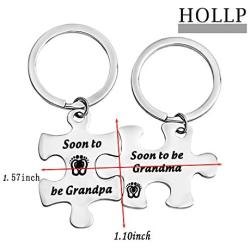 HOLLP Pregnancy Gift New Mom New Dad Puzzle Piece Keychain Set Soon to Be Mommy/Daddy Jewelry Gift for New Mommy Dad