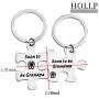 HOLLP Pregnancy Gift New Mom New Dad Puzzle Piece Keychain Set Soon to Be Mommy/Daddy Jewelry Gift for New Mommy Dad