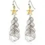 2020 Handmade Christmas Tree Dangle Earrings Golden Silver Two Tone Women Girls Holiday Gift. Statement Thanksgiving Themed Earrings. Christmas Party Gift Idea