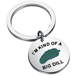 CENWA Pickle Jewelry Im Kind of a Big Dill Keychain Pickle Gift Funny Pickle Pun Gift Foodie Gift