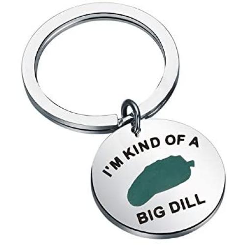 CENWA Pickle Jewelry Im Kind of a Big Dill Keychain Pickle Gift Funny Pickle Pun Gift Foodie Gift