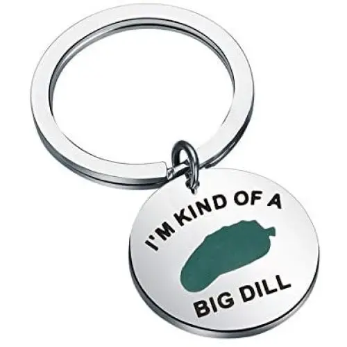 CENWA Pickle Jewelry Im Kind of a Big Dill Keychain Pickle Gift Funny Pickle Pun Gift Foodie Gift
