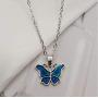 Mood Temperature Necklace Color Change Pendant Emotion Butterfly Women Stainless Steel Long Chain Jewelry