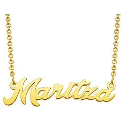 LoEnMe Jewelry Maritza Name Necklace of Gold Plated Custom Made with Personalized Gift for Women Girls Couple