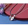 Magnetic Couples Necklace 2 Pcs Personalized Custom Letter Matching Necklaces Love Heart Wishing Stone Two Souls One Heart Necklace Pendant for Men Women Valentines Gifts