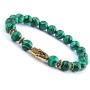 N-A Men Bracelets Natural Polished 8 mm Stone Beads Bracelet Hamsa Fatima Hand Evil Eye Amulet Bangle Women Lucky Jewelry