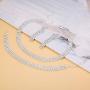 JOERICA Bridal Choker Jewerly Set for Women Silver Bridesmaid Wedding Rhinestone Choker Bracelet and Earrings Set with 5 Pcs Bridal Headband Set