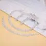 JOERICA Bridal Choker Jewerly Set for Women Silver Bridesmaid Wedding Rhinestone Choker Bracelet and Earrings Set with 5 Pcs Bridal Headband Set
