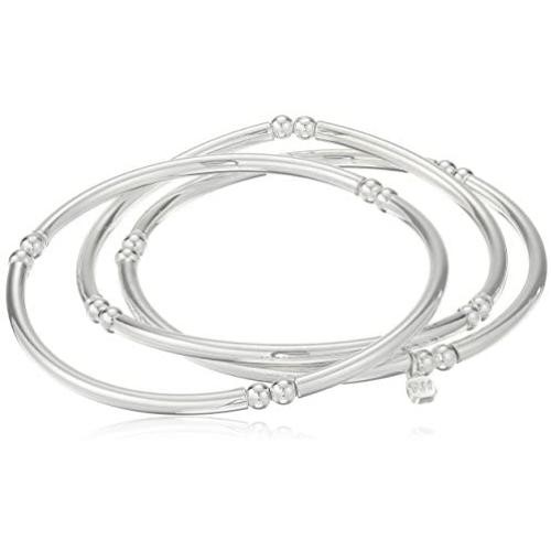 Nine West ''Classics'' Silver-Tone Set of 3 Bangle Stretch Bracelet