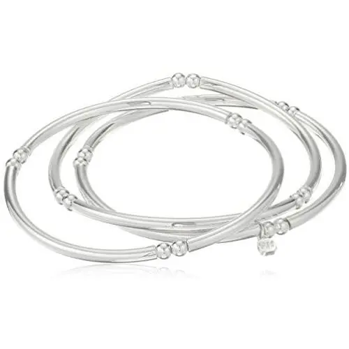 Nine West ''Classics'' Silver-Tone Set of 3 Bangle Stretch Bracelet Nine West ''Classics'' Silver-Tone Set of 3 Bangle Stretch Bracelet