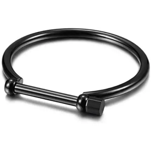 WISTIC Friendship Bracelets Cuff Bangle Bracelets Breast Cancer Gifts for Women D-Shape Screw Bar Best Friend Bracelets for 2 Unisex WISTIC Friendship Bracelets Cuff Bangle Bracelets Breast Cancer Gifts for Women D-Shape Screw Bar Best Friend Bracelets for 2 Unisex