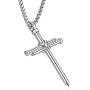 Rnivida Stainless Steel Cross Pendant Necklace, Christian Jewelry Church Baptism Gift for Men Women