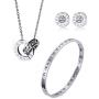 VNOX Stainless Steel Roman Numeral Bangle Bracelet Necklace Stud Earrings Women Grils Jewelry Set