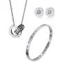 VNOX Stainless Steel Roman Numeral Bangle Bracelet Necklace Stud Earrings Women Grils Jewelry Set