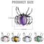JXMYBA Spider Brooches for Women,Healing Crystal Pendant Gemstone Necklace Balance Chakra Jewelry with Stainless Steel Chain Gift Box