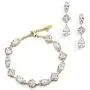Mariell Gold Zirconia Crystal Wedding Bracelet and Earrings Set for Women, Jewelry for Bride, Bridesmaid Mariell Gold Zirconia Crystal Wedding Bracelet and Earrings Set for Women, Jewelry for Bride, Bridesmaid