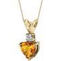 14 Karat Yellow Gold Heart Shape 0.75 Carats Citrine Diamond Pendant