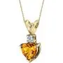 14 Karat Yellow Gold Heart Shape 0.75 Carats Citrine Diamond Pendant 14 Karat Yellow Gold Heart Shape 0.75 Carats Citrine Diamond Pendant