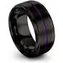 Chroma Color Collection Tungsten Wedding Band Ring 10mm for Men Women Green Red Blue Purple Black Center Line Step Bevel Edge Brushed Polished Chroma Color Collection Tungsten Wedding Band Ring 10mm for Men Women Green Red Blue Purple Black Center Line Step Bevel Edge Brushed Polished