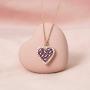ENZOMAR Amethyst Crystal Heart Necklace for Women - 1 Year Anniversary Necklace for Girlfriend, Healing Crystal Necklace, Little Girls Jewelry, Wedding Anniversary, Dainty Necklace
