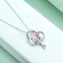 POPLYKE 925 Sterling Silver Animal Necklace for Mom Women Girls Jewelry Gifts for Valentines Day