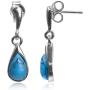 Sterling Silver Imitation Turquoise Small Drop Dangle Earrings