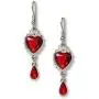 Valentines Day Red Heart Romance Dangle Earrings Austrian Crystals Thorns and Roses Silver Finish Valentines Day Red Heart Romance Dangle Earrings Austrian Crystals Thorns and Roses Silver Finish