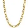 KRKC&CO 7mm Figaro Chain Necklace for Men, 18K Gold Plated Stainless Steel Anti-Tarnish Anti-Allergies Hip Hop Rapper Chain Necklace for Men, 18 20 24 inches