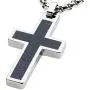 GESTALT COUTURE Unique Tungsten Cross Pendant .4mm Wide Surgical Stainless Steel Box Chain. Goldstone Inlay. GESTALT COUTURE Unique Tungsten Cross Pendant .4mm Wide Surgical Stainless Steel Box Chain. Goldstone Inlay.