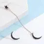 Black Moon Star Pendant Tassel Dangle Earrings Asymmetry Moon Planet Drop Stud Long Earrings Jewelry for Women Girls Black Moon Star Pendant Tassel Dangle Earrings Asymmetry Moon Planet Drop Stud Long Earrings Jewelry for Women Girls