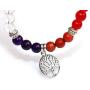 ARZASGO Men Women 7 Chakra Natural Gemstone Beads Bracelet Colorful Crystal Lava Rock Stretch Wrist Bracelets for Yoga Meditation Prayer Healing Protection