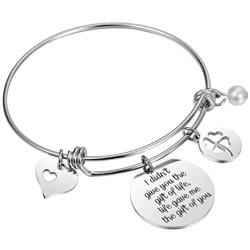 JanToDec Jewelry Stepdaughter Bangle Bracelet from Stepmom Stepdad Daughter-in-Law Gifts from Mother-in-Law Life Gave Me The Gift of You