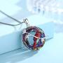 JUSTKIDSTOY Cardinal Necklace Jewelry 925 Sterling Silver Cute Red Bird Pendant Necklace with Crystal Memorial Gifts for Women Girls