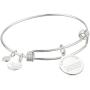 Alex and Ani Halos & Glories, Initial P Shiny Silver Bangle Bracelet