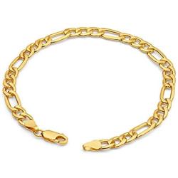 GM Jewelry Men Women Children Stainless Steel Figaro Link Chain Bracelet 6mm 8