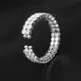 JSEA Womens Silver Tone 6mm Rhinestone Open Cuff Bracelet Bangles Gold Tone Wedding Party Jewelry