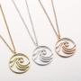Round Shape Sea Wave Pendant Necklace Nature Surf Ocean Wave Long Chian Necklace for Women Girls Circle Jewelry