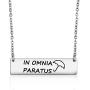In Omnia Paratus Bar Necklace Strength Jewelry Gilmore Jewelry Ready for Anything Motivational Necklace Gift for Women Girls Umbrella Gilmore Gifts