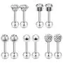 ZS 5 Pairs Ball Stud Earrings Stainless Steel 18G Barbell Gartilage Earrings Helix Earrings 4mm CZ Ear Piercing Set ZS 5 Pairs Ball Stud Earrings Stainless Steel 18G Barbell Gartilage Earrings Helix Earrings 4mm CZ Ear Piercing Set