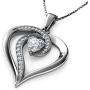 DEPHINI - Elegant Necklace - 925 Sterling Silver - Heart Pendant with CZ Crystals - Fine Jewellery Woman Necklace - 18'' Rhodium Plated Silver Chain - A Cubic Zirconia - Gifts for Women