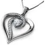 DEPHINI - Elegant Necklace - 925 Sterling Silver - Heart Pendant with CZ Crystals - Fine Jewellery Woman Necklace - 18'' Rhodium Plated Silver Chain - A Cubic Zirconia - Gifts for Women