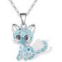Lanqueen Kitty Cat Pendant Necklace Jewelry for Women Girls Cat Lover Gifts Daughter Loved Necklace 18+2.4 inch Chain