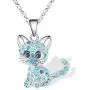 Lanqueen Kitty Cat Pendant Necklace Jewelry for Women Girls Cat Lover Gifts Daughter Loved Necklace 18+2.4 inch Chain